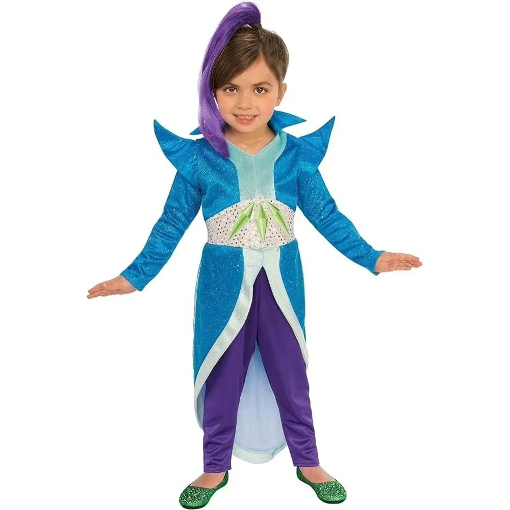 Shimmer and Shine Zeta Costume Dress Headpiece Girls S 4 6 Rubies NWT